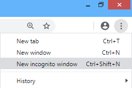 Google Chrome - New Incognito Window